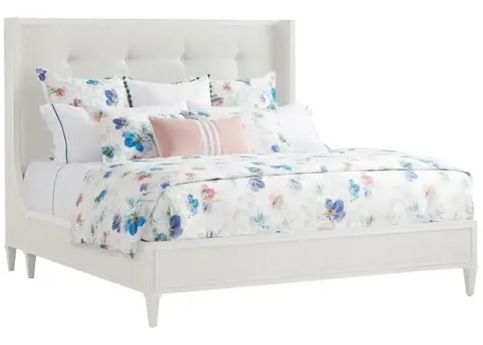 Avondale Arlington Platform Bed - White, Upholstered, Comfortable & Durable