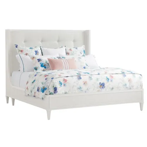 Avondale Arlington Platform Bed - White, Upholstered, Comfortable & Durable