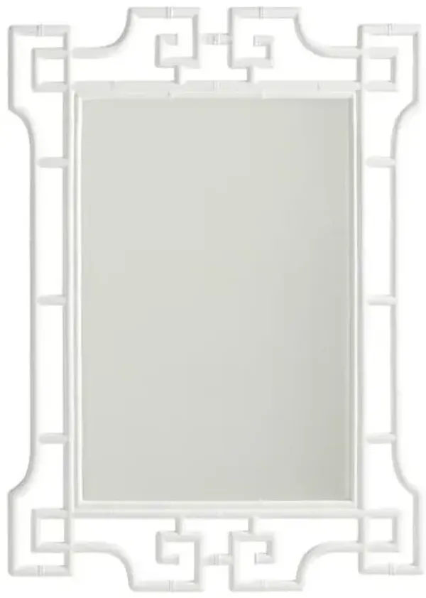 Avondale Hyde Chinoiserie Rectangular Wall Mirror - White - Lexington