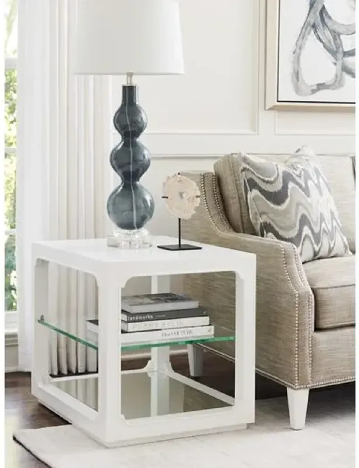 Avondale Glenwood End Table - White