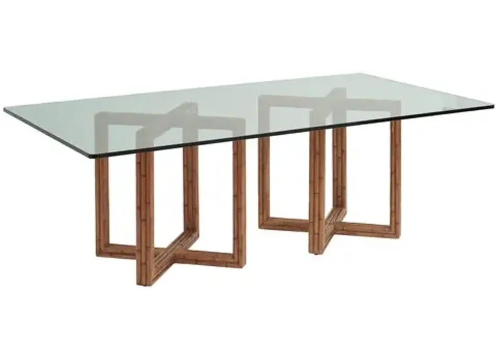 Palm Desert Sheridan 84" Rectangular Glass-Top Dining Table - Natural - Tommy Bahama