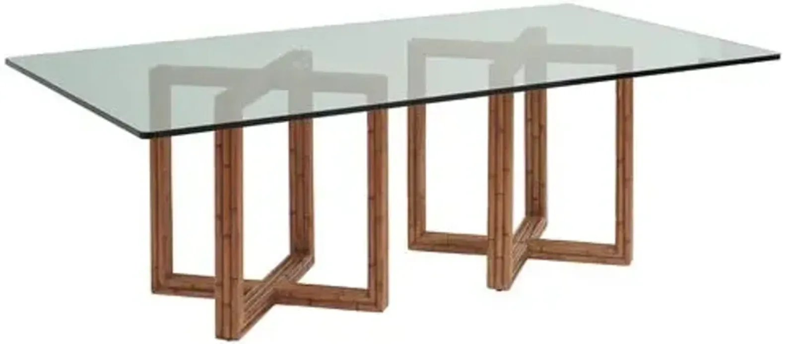 Palm Desert Sheridan 84" Rectangular Glass-Top Dining Table - Natural - Tommy Bahama