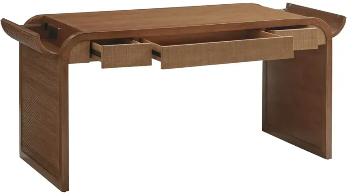 Palm Desert Montclair Rattan Writing Desk, Natural