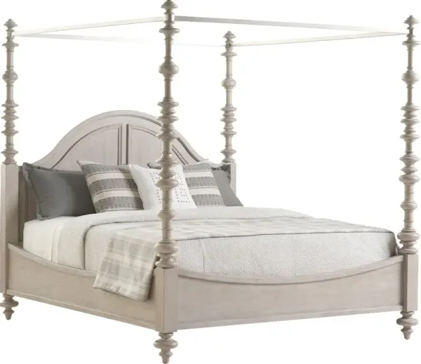 Malibu Heathercliff Adjustable Poster Bed, Warm Taupe