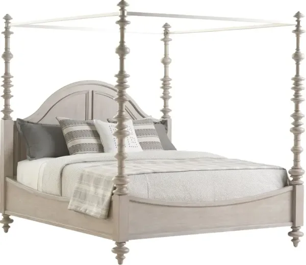 Malibu Heathercliff Adjustable Poster Bed, Warm Taupe