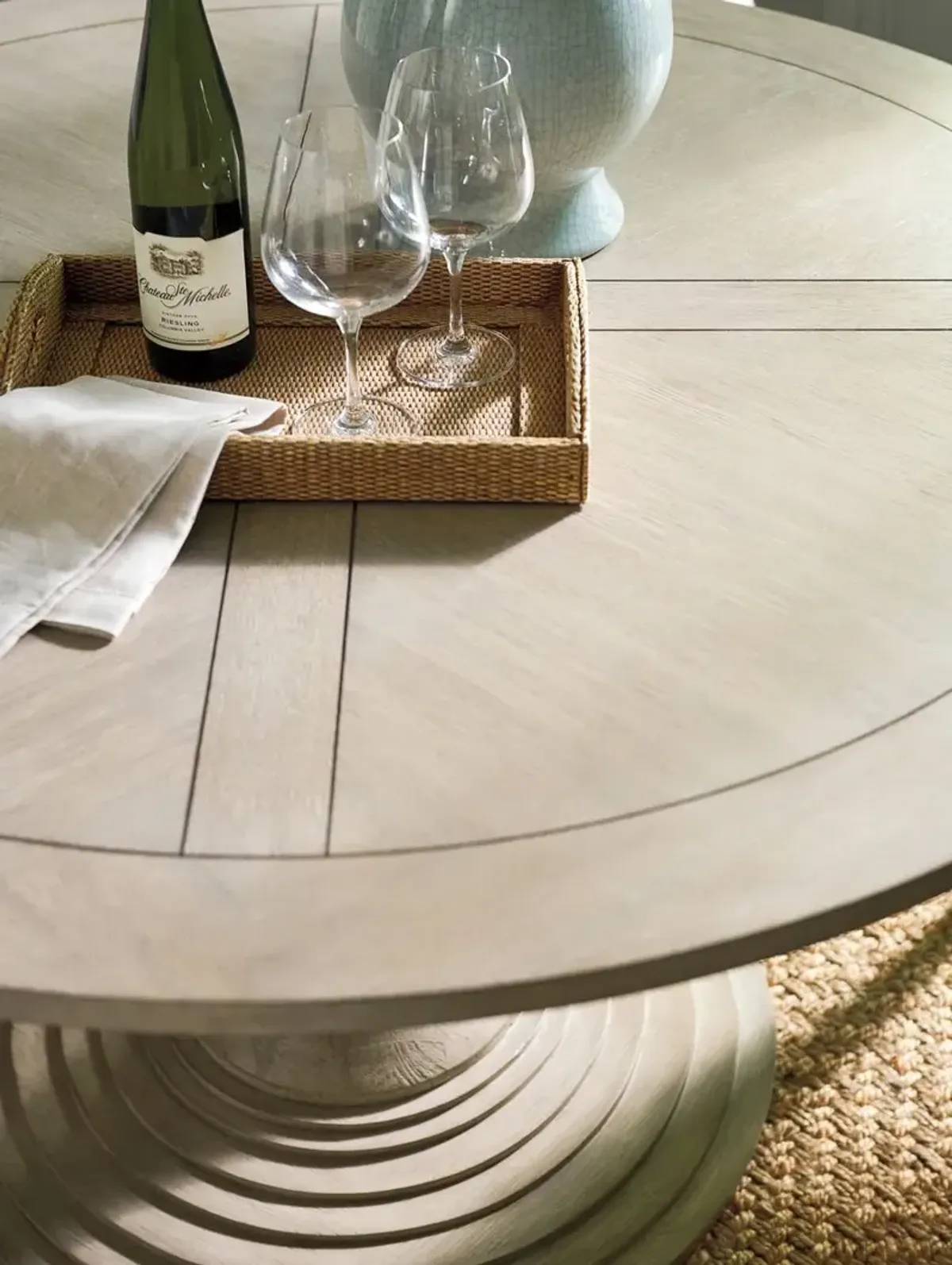 Malibu Topanga 54" Round Dining Table, Warm Taupe