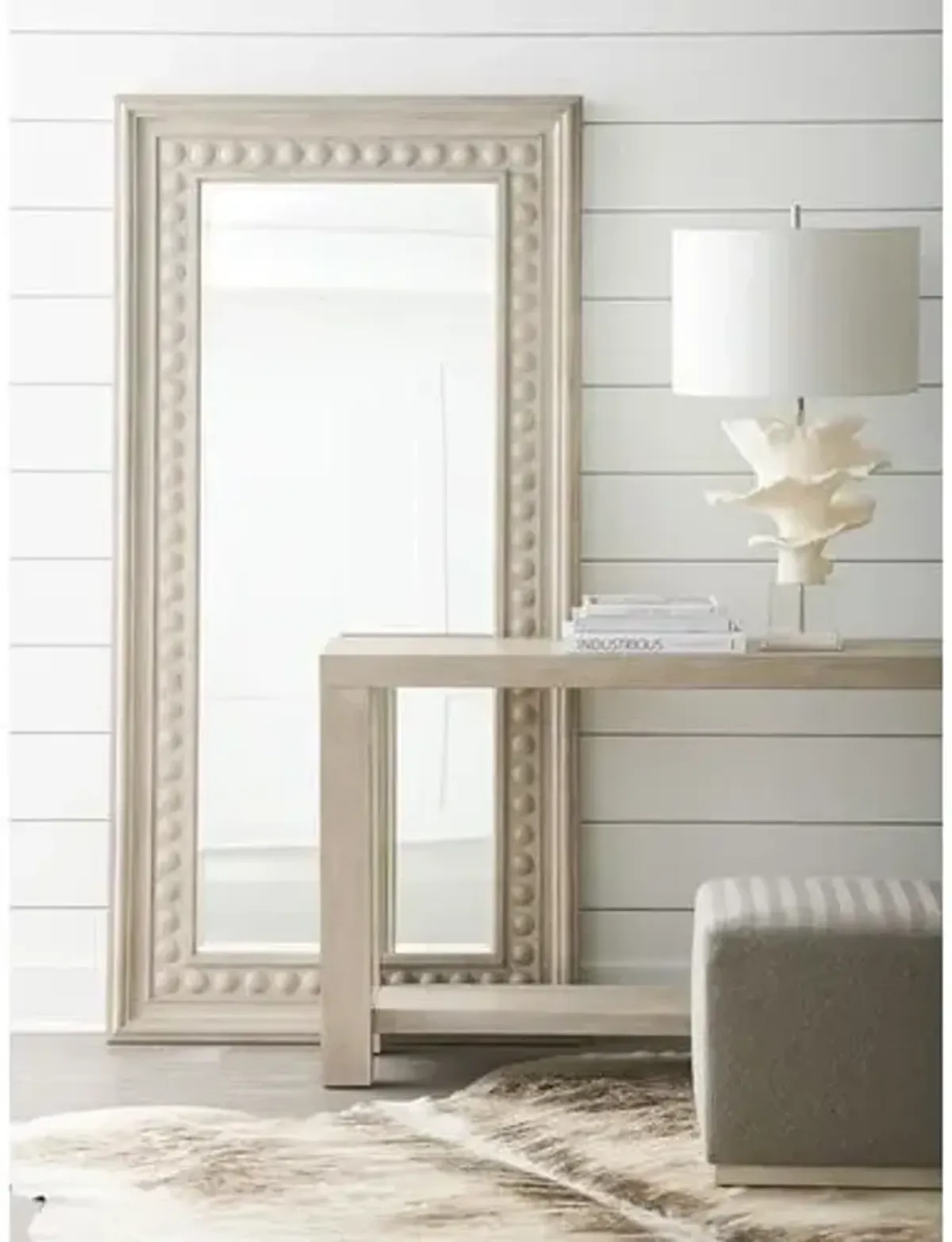 Malibu Carbon Floor Mirror - Warm Taupe - Barclay Butera - Beige