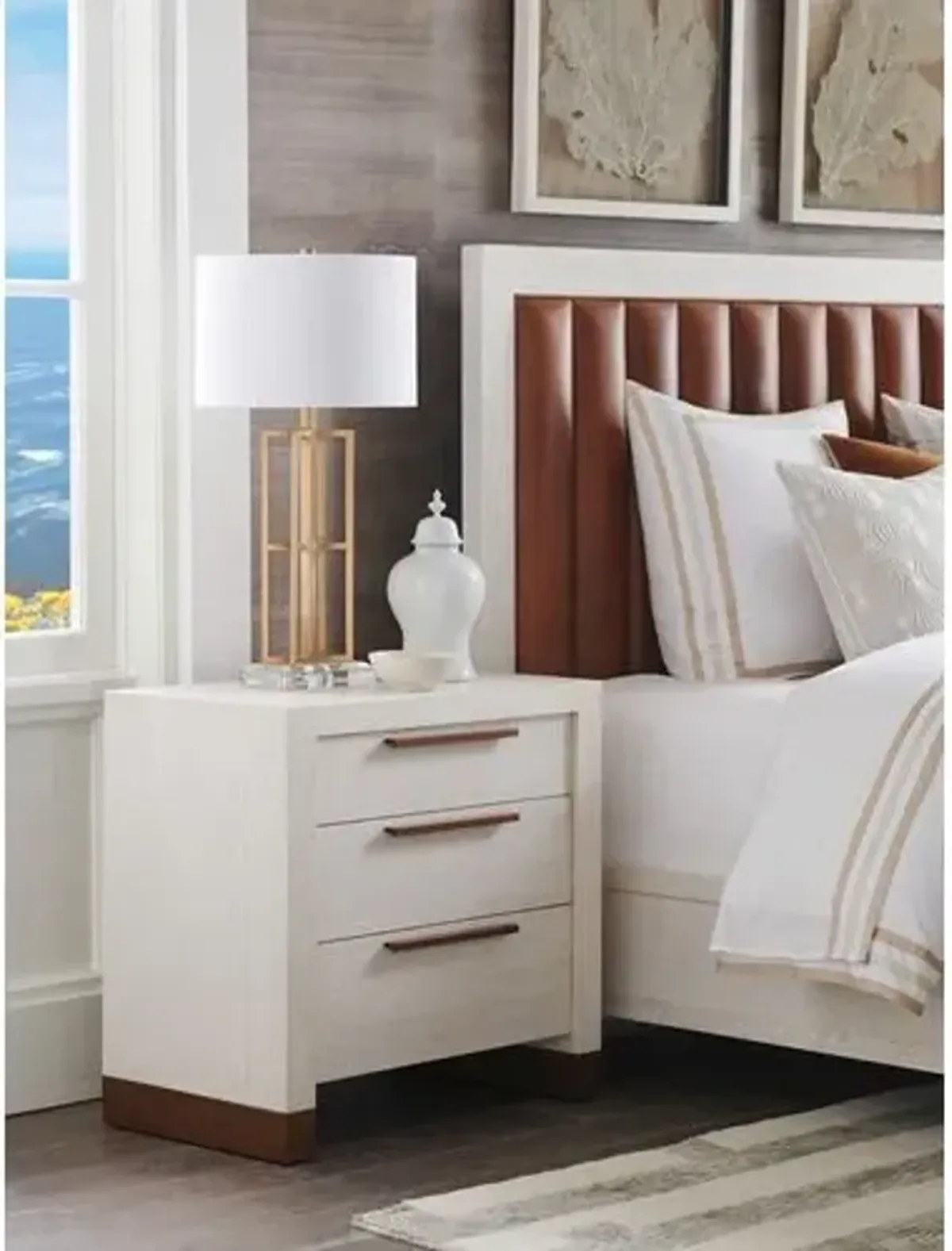 Carmel Mc Way Nightstand - Winter-White - Barclay Butera