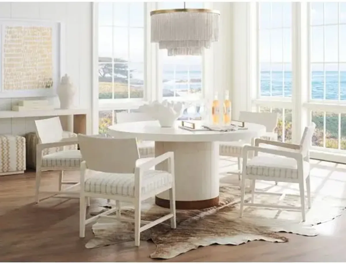 Carmel Ridgewood Dining Chair - Winter-White/Camel - Barclay Butera