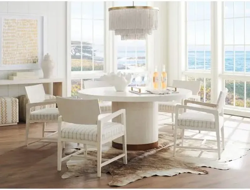 Carmel Ridgewood Dining Chair - Winter-White/Camel - Barclay Butera