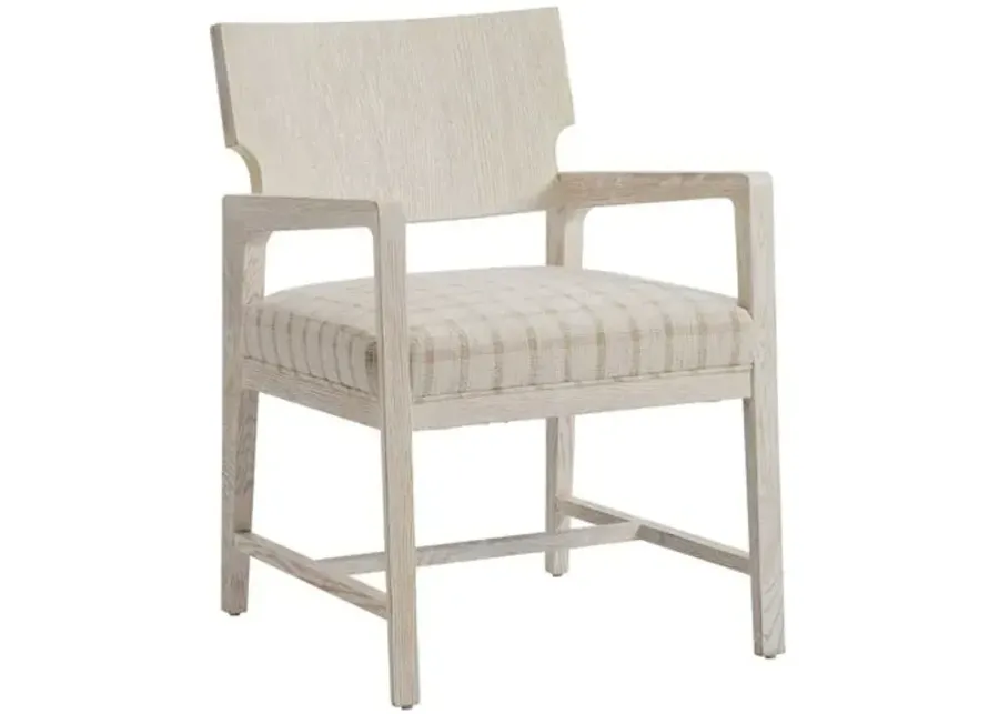 Carmel Ridgewood Dining Chair - Winter-White/Camel - Barclay Butera