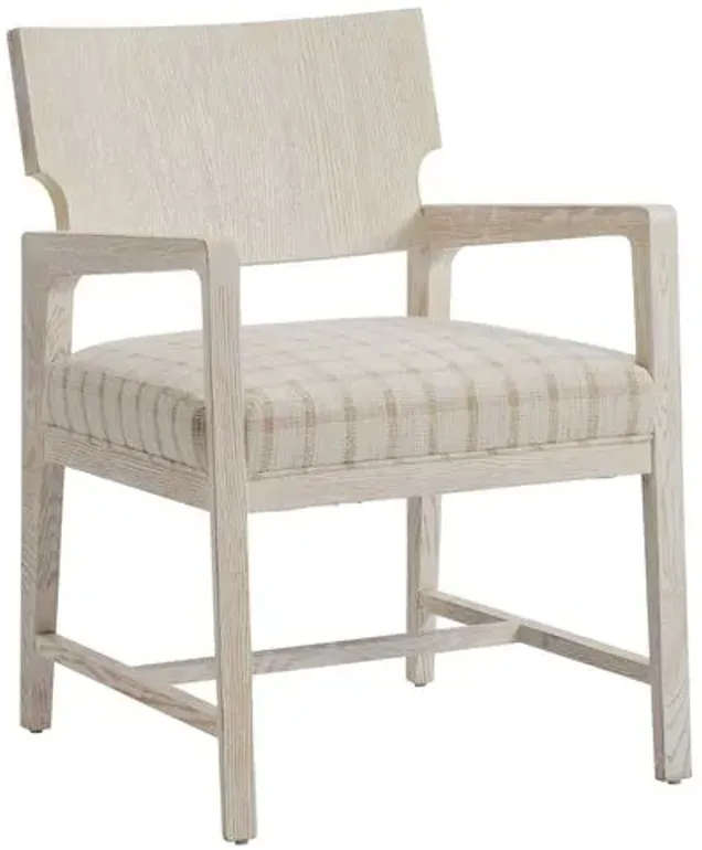 Carmel Ridgewood Dining Chair - Winter-White/Camel - Barclay Butera