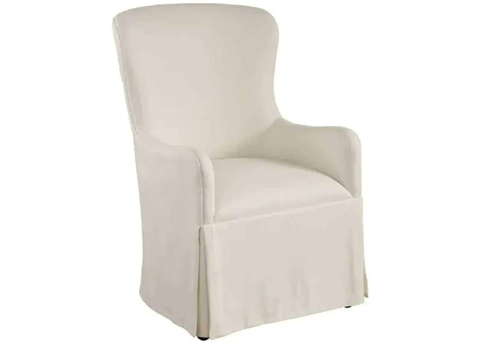 Laguna Aliso Upholstered Host Chair with Casters - White - Barclay Butera