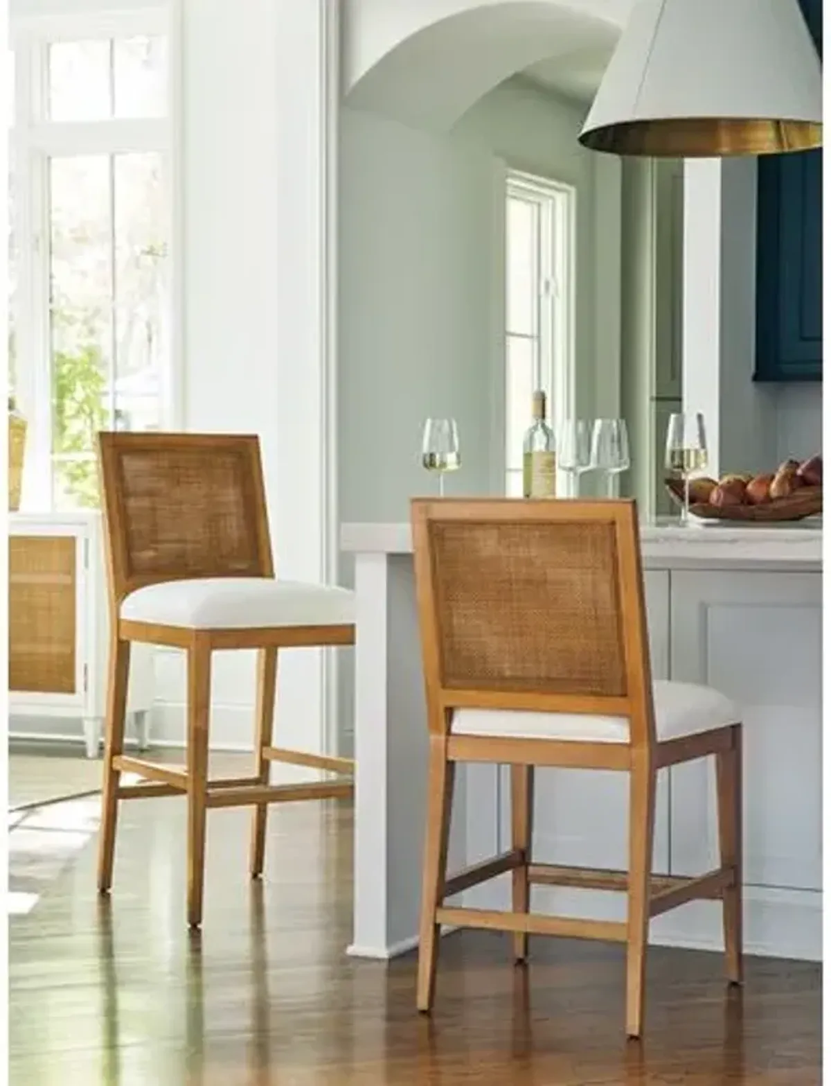 Laguna Cleo Barstool - Natural/White - Barclay Butera - Brown