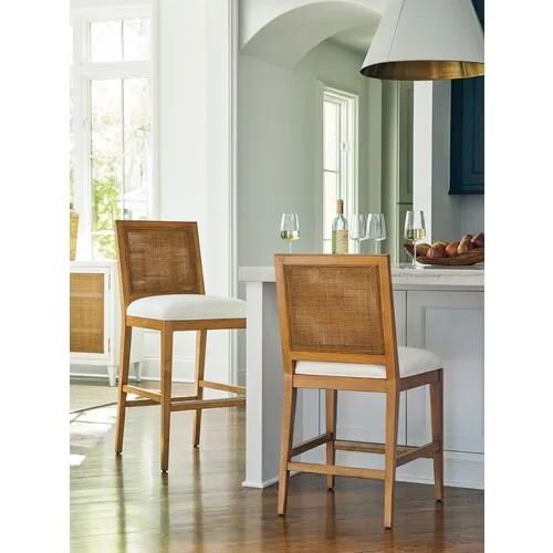 Laguna Cleo Barstool - Natural/White - Barclay Butera - Brown