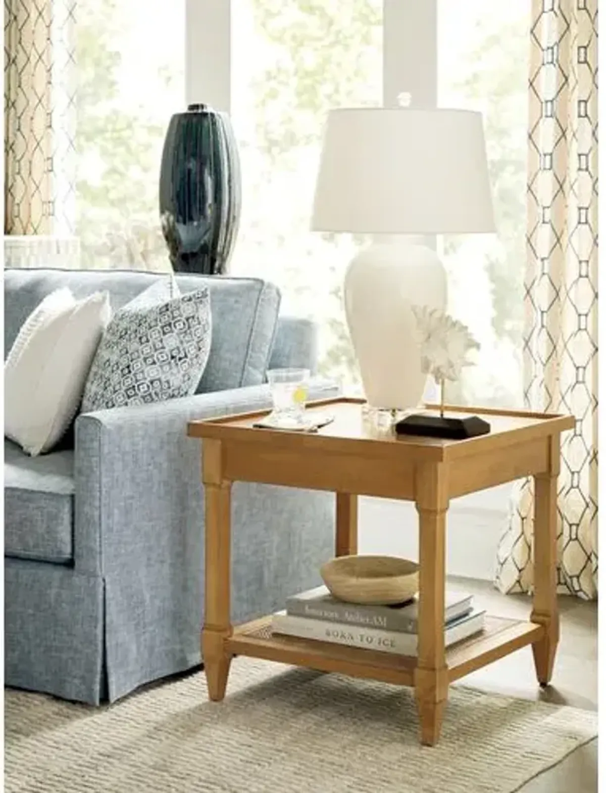 Laguna Temple End Table - Natural - Barclay Butera - Brown