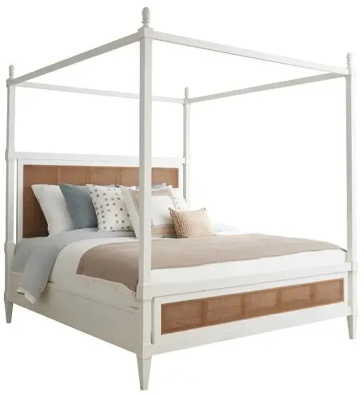 Laguna Strand Adjustable Poster Bed - White/Natural - Barclay Butera