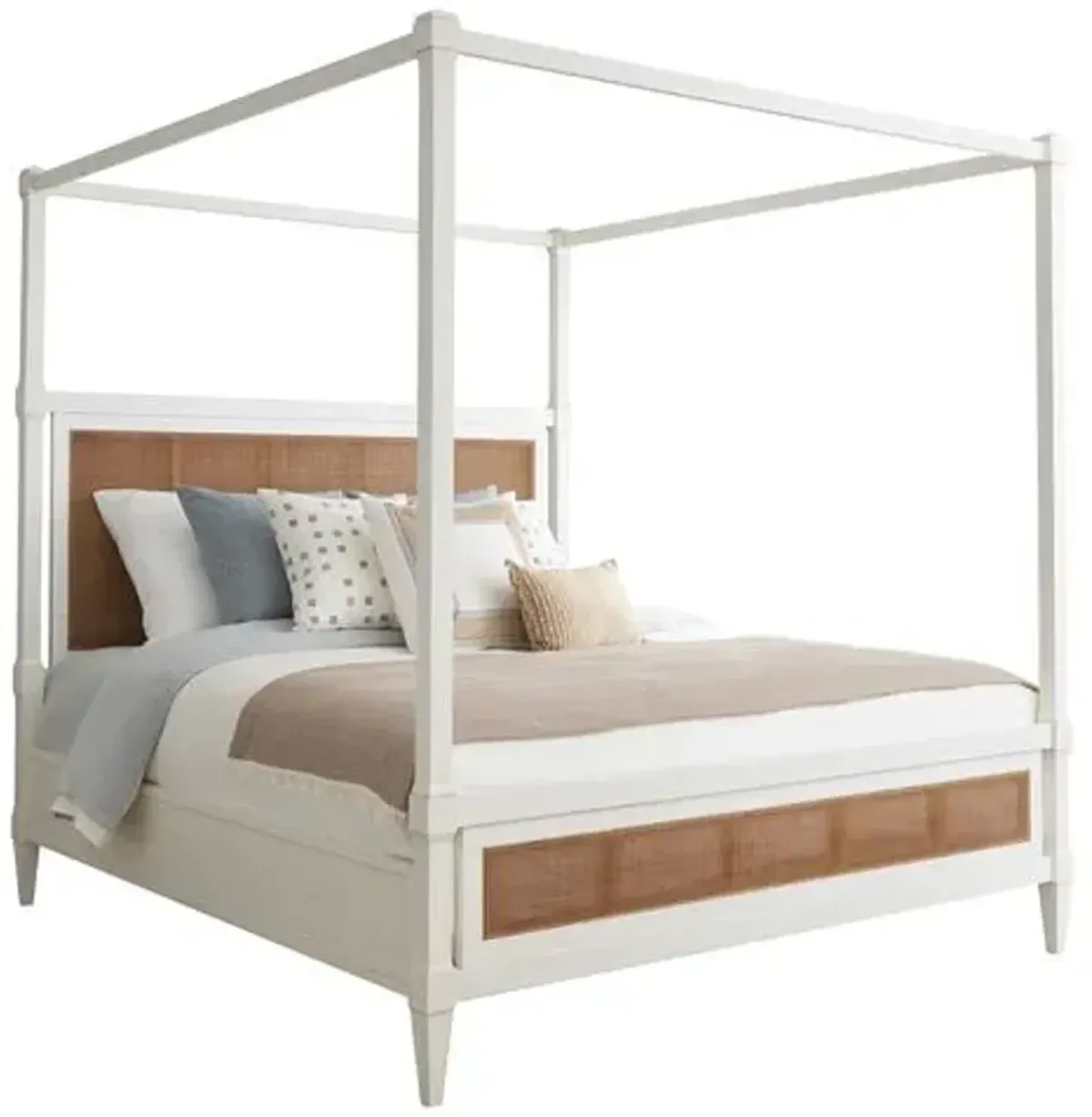 Laguna Strand Adjustable Poster Bed - White/Natural - Barclay Butera