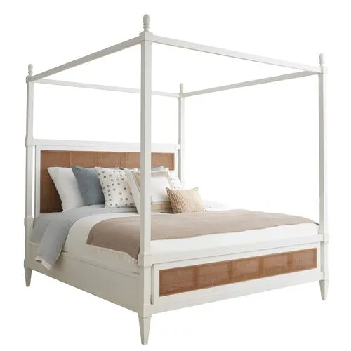 Laguna Strand Adjustable Poster Bed - White/Natural - Barclay Butera