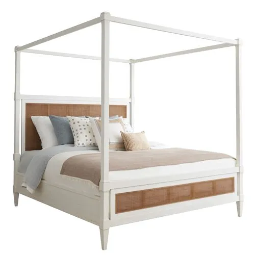 Laguna Strand Adjustable Poster Bed - White/Natural - Barclay Butera