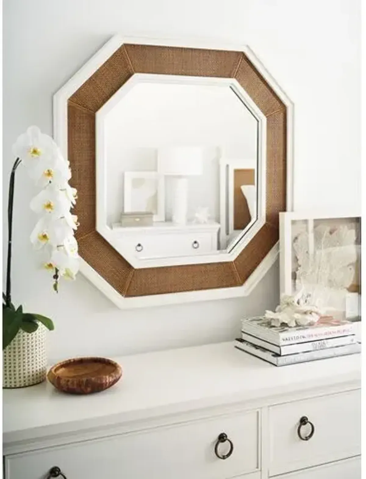 Laguna Thalia Octagonal Mirror - Natural/White - Barclay Butera