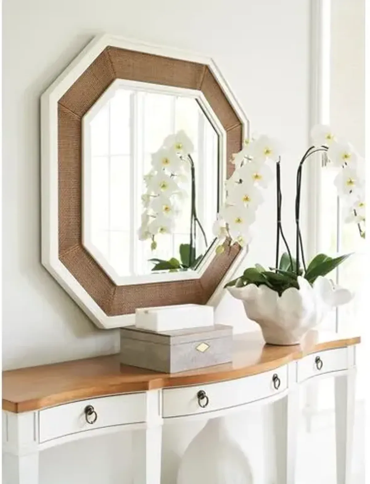 Laguna Thalia Octagonal Mirror - Natural/White - Barclay Butera