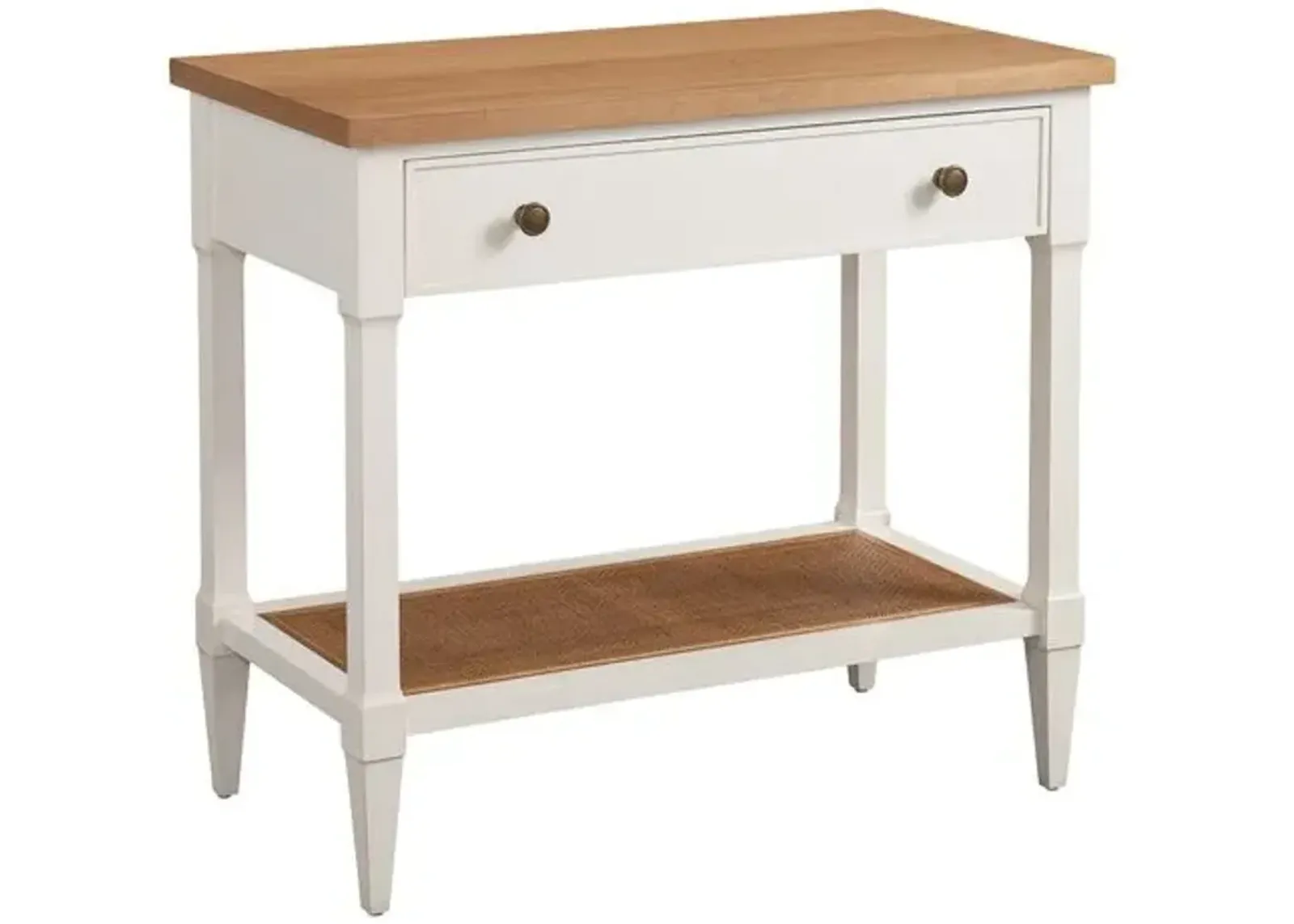 Laguna Aster Open Nightstand - White/Natural - Barclay Butera