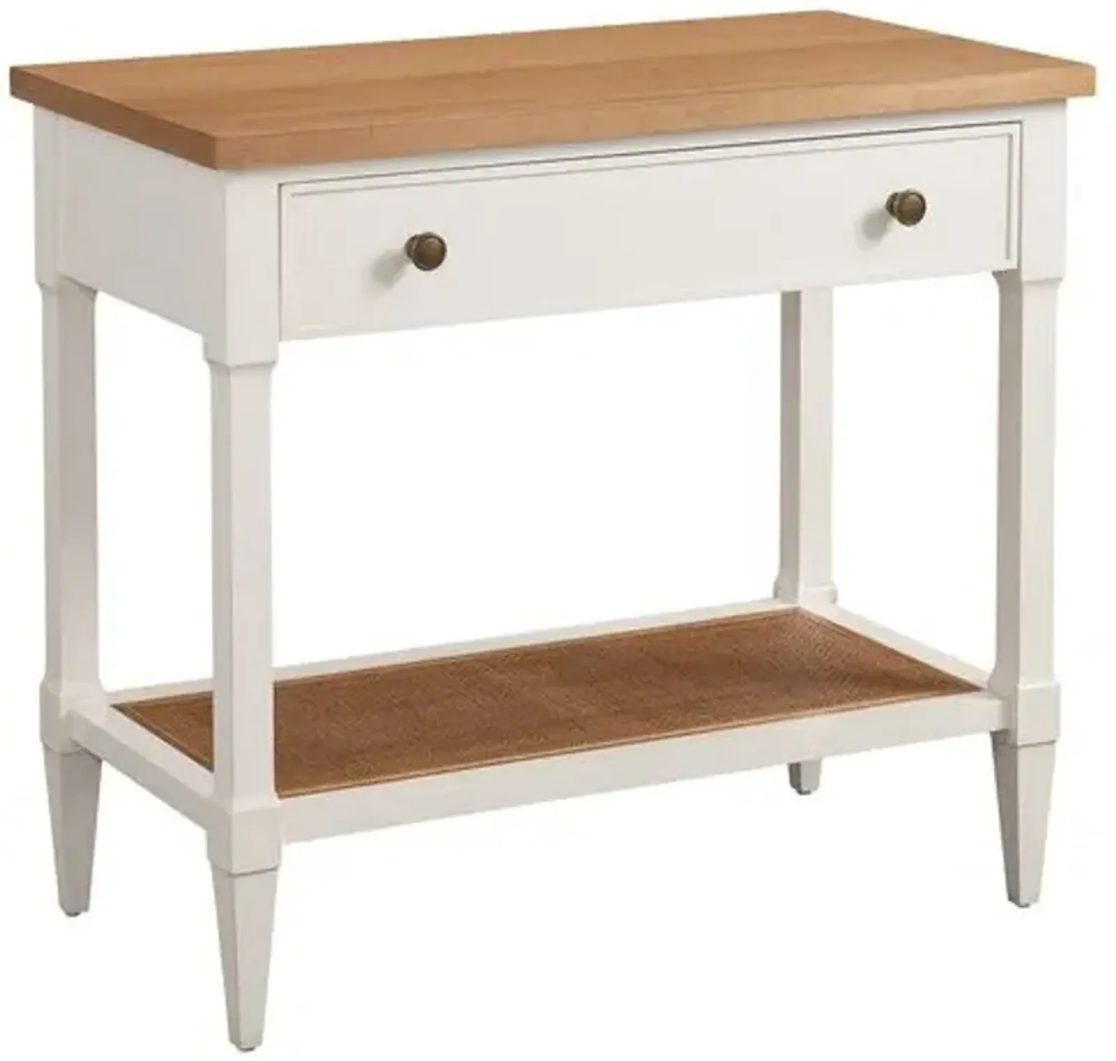 Laguna Aster Open Nightstand - White/Natural - Barclay Butera