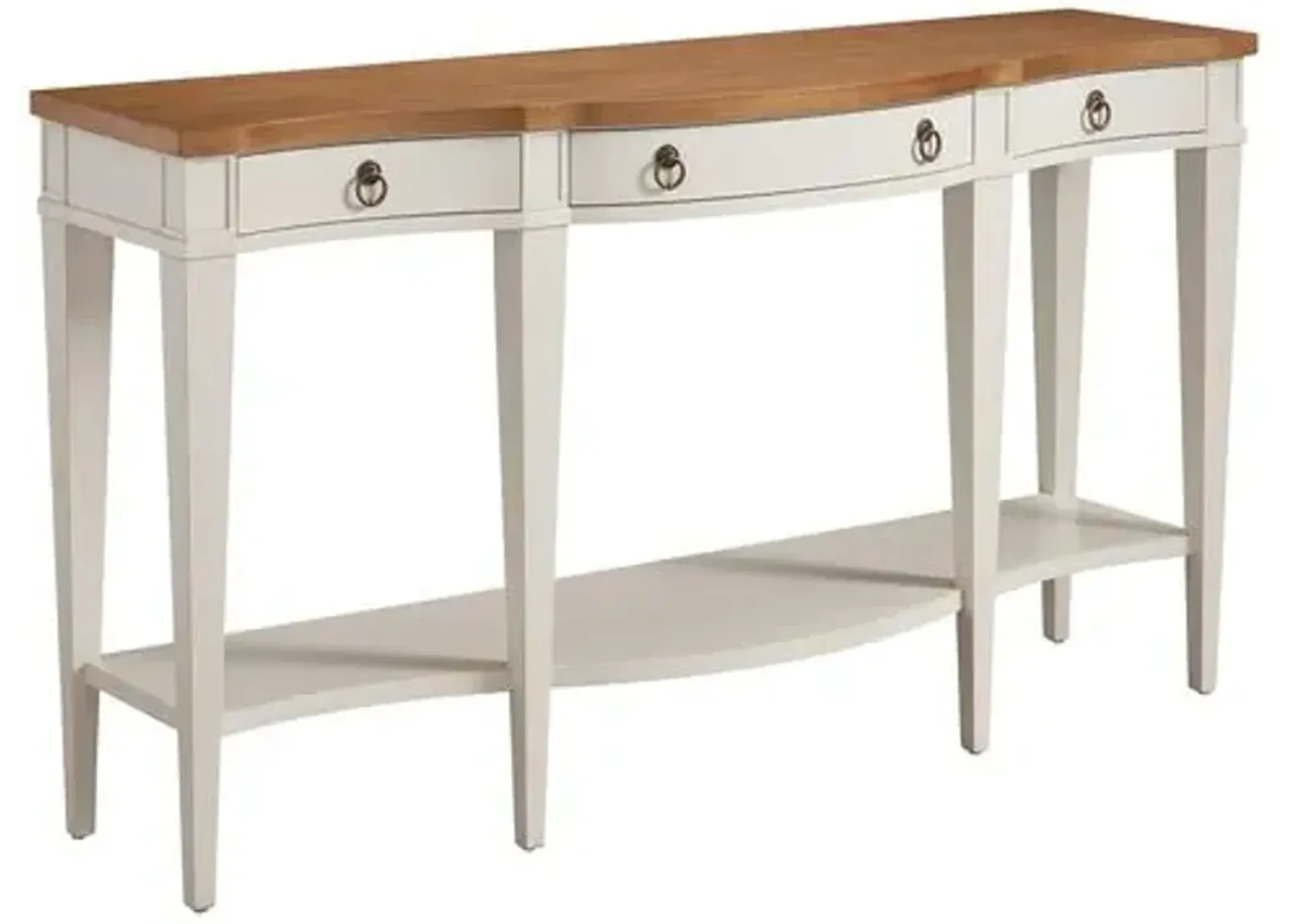 Laguna Headlands Bowfront Sideboard - White/Natural - Barclay Butera