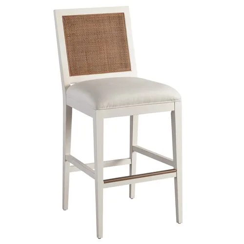 Laguna Cleo Barstool - White/Natural - Barclay Butera