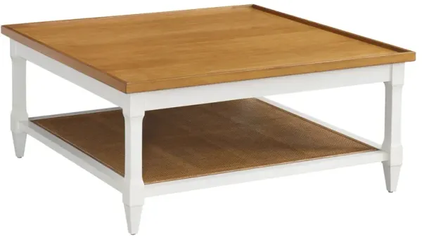 Laguna Temple Square Cocktail Table, Natural/White