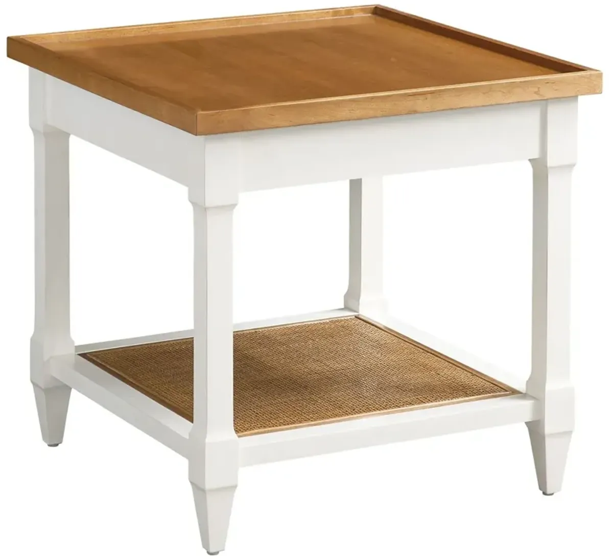 Laguna Temple End Table, Natural/White