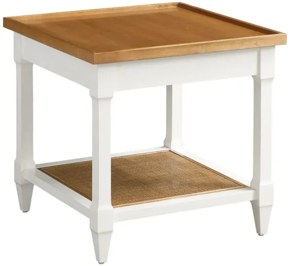 Laguna Temple End Table, Natural/White