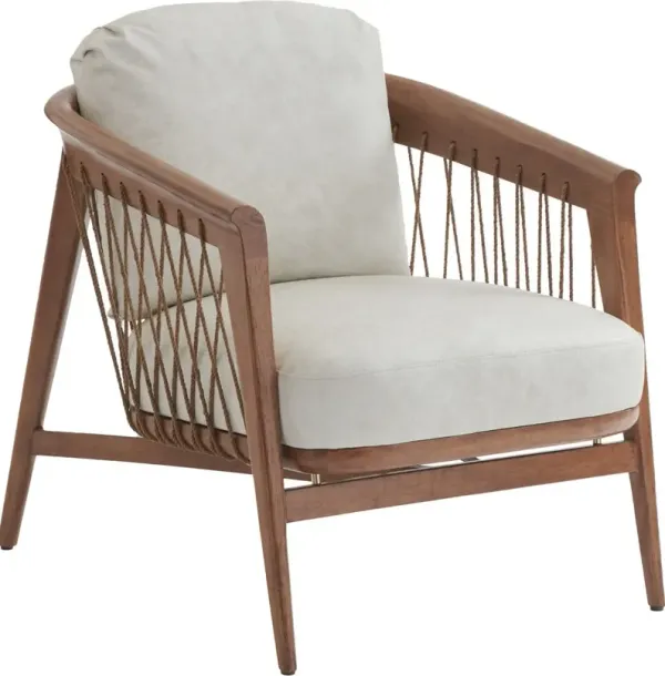 Palm Desert Davita Leather Chair, Natural/Cream