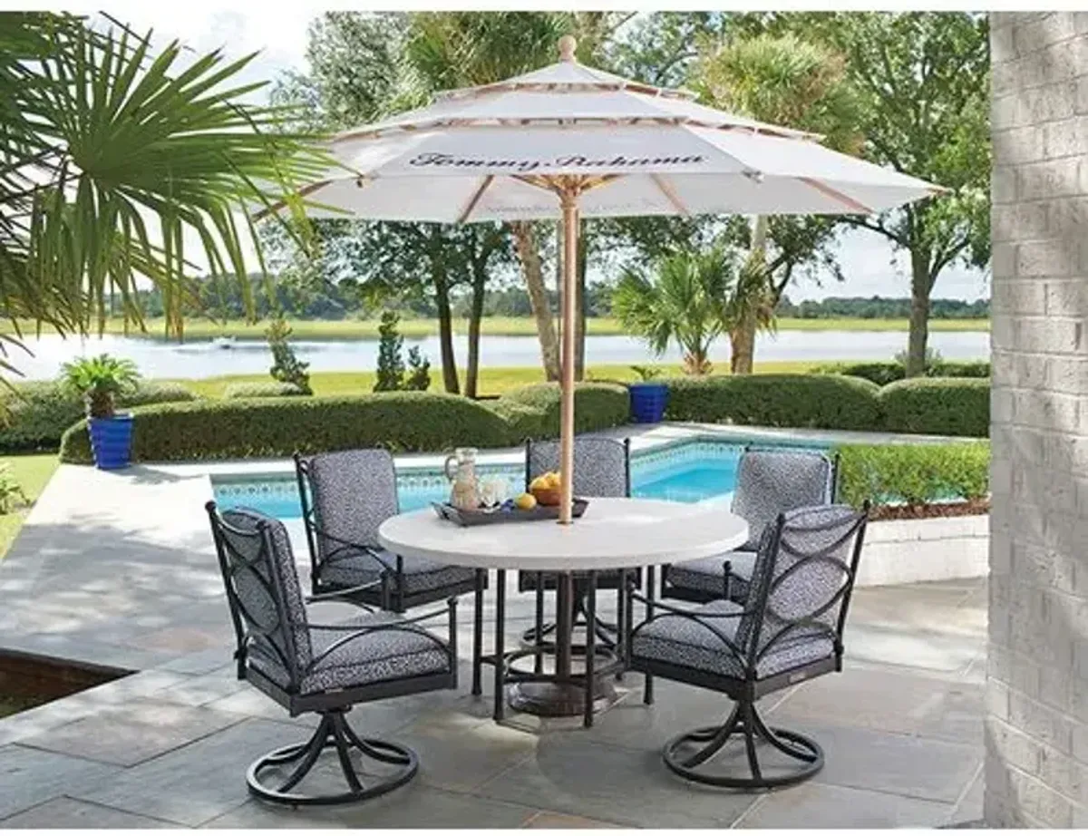 Pavlova Outdoor Round 60" Dining Table - White/Black - Tommy Bahama