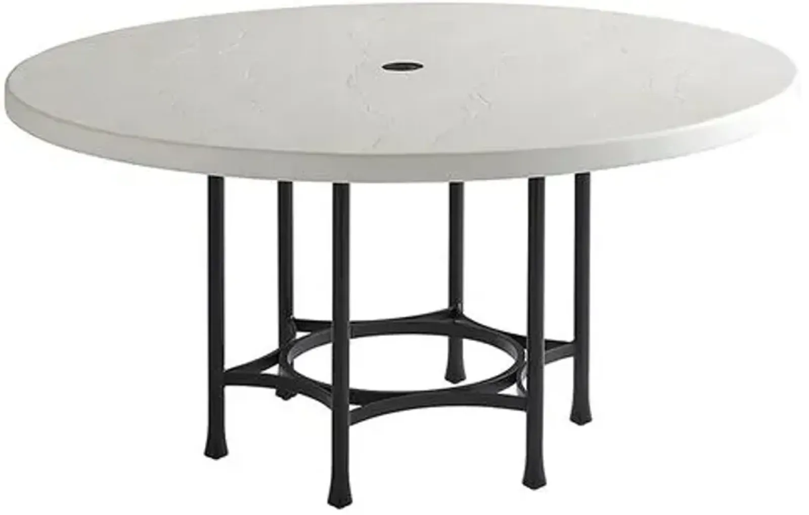 Pavlova Outdoor Round 60" Dining Table - White/Black - Tommy Bahama