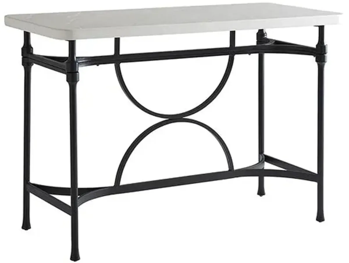 Pavlova High/Low Outdoor Bistro Table - White/Black - Tommy Bahama