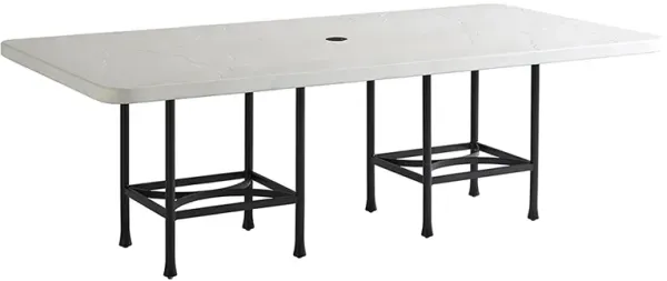 Pavlova Rectangular 84" Outdoor Dining Table, White/Black