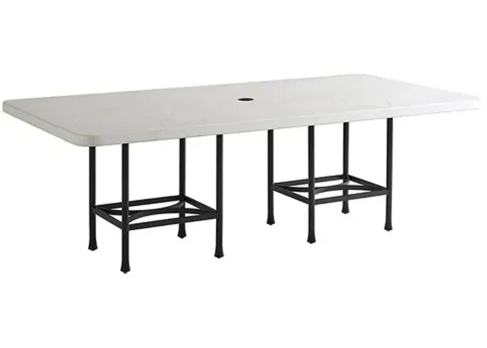 Pavlova Rectangular 84" Outdoor Dining Table - White/Black - Tommy Bahama