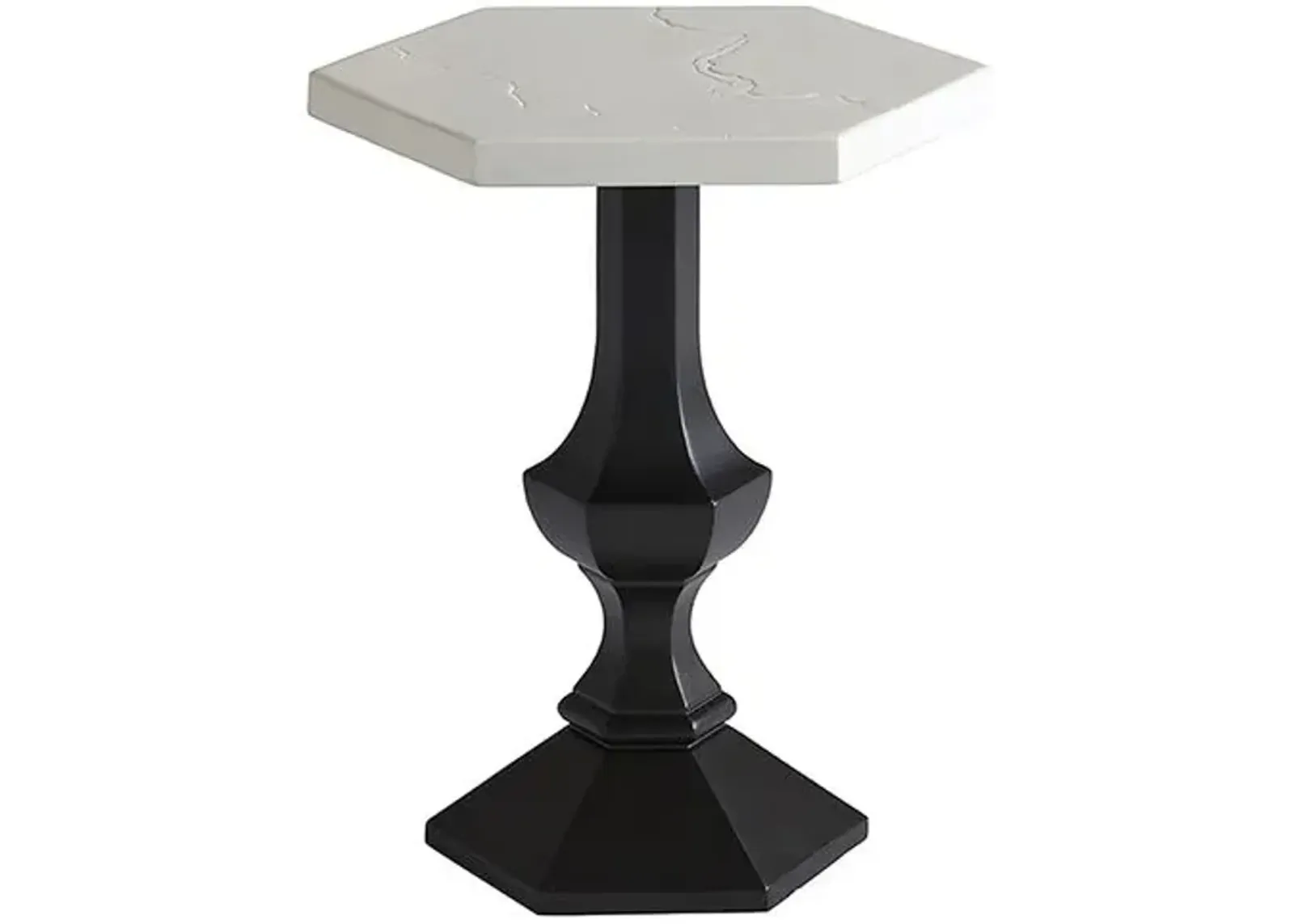 Pavlova Outdoor Accent Table - White/Black - Tommy Bahama - 23H x 16W x 18.375D in