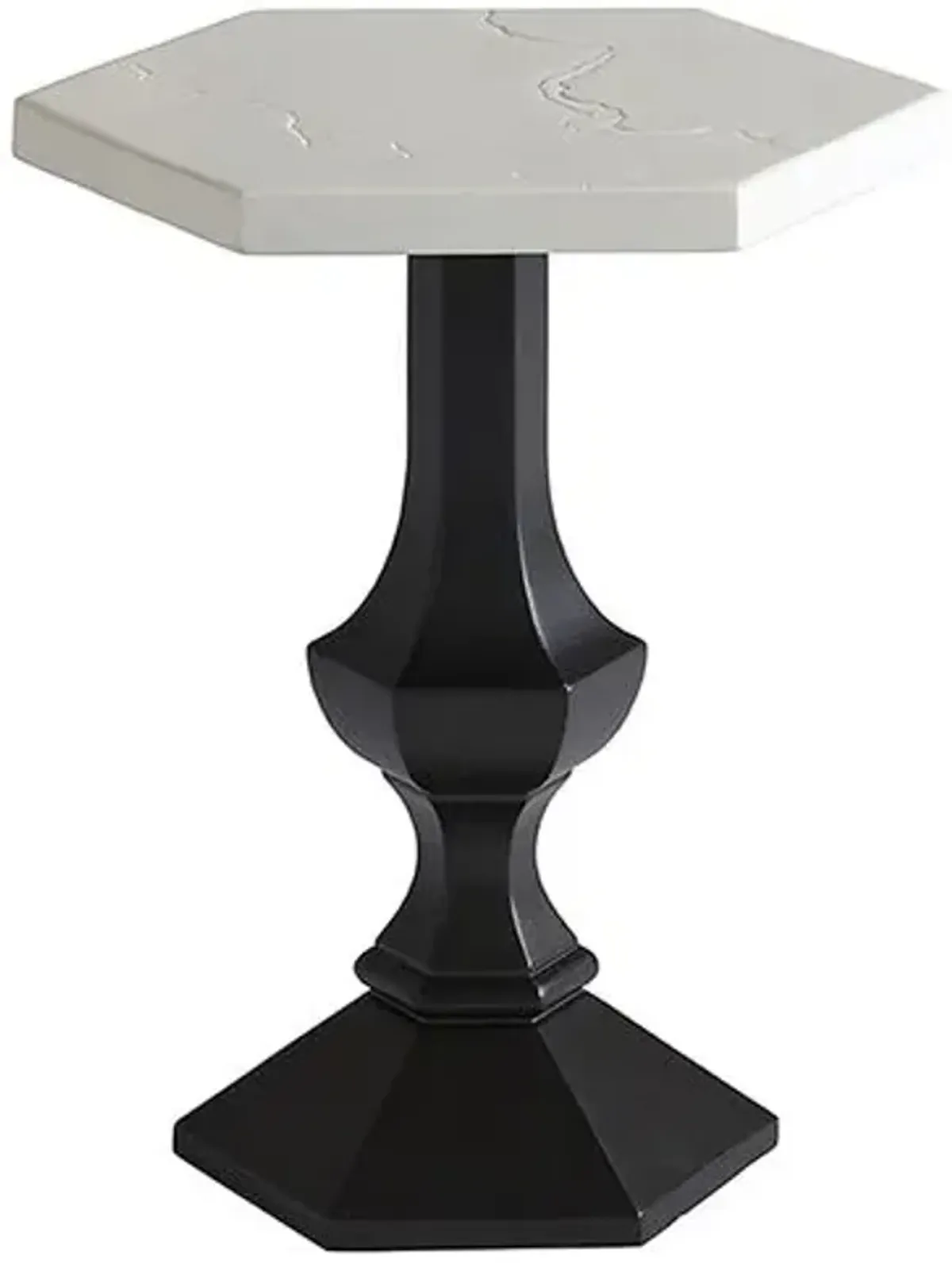 Pavlova Outdoor Accent Table - White/Black - Tommy Bahama - 23H x 16W x 18.375D in