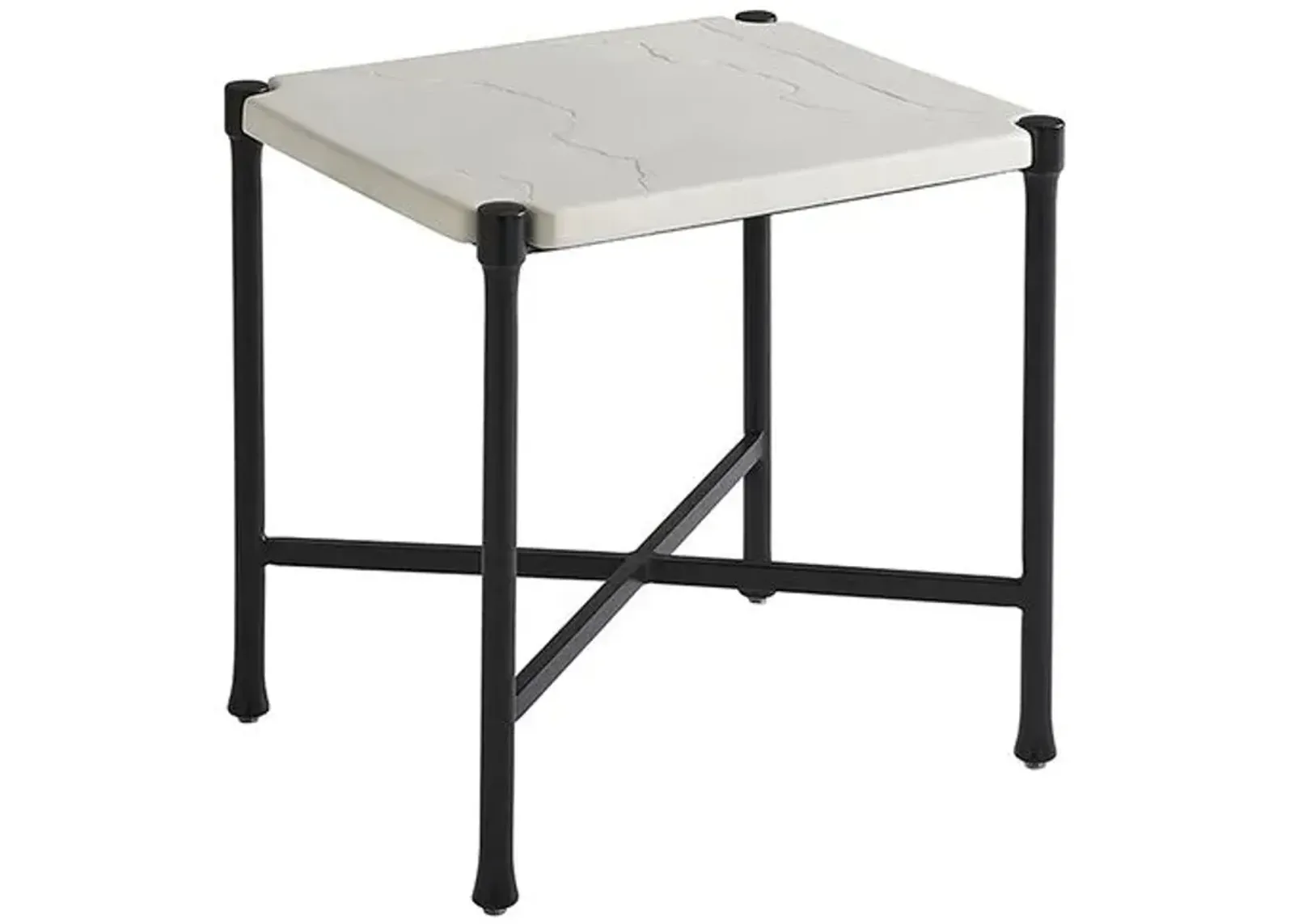 Pavlova Rectangular Outdoor End Table - White/Black - Tommy Bahama