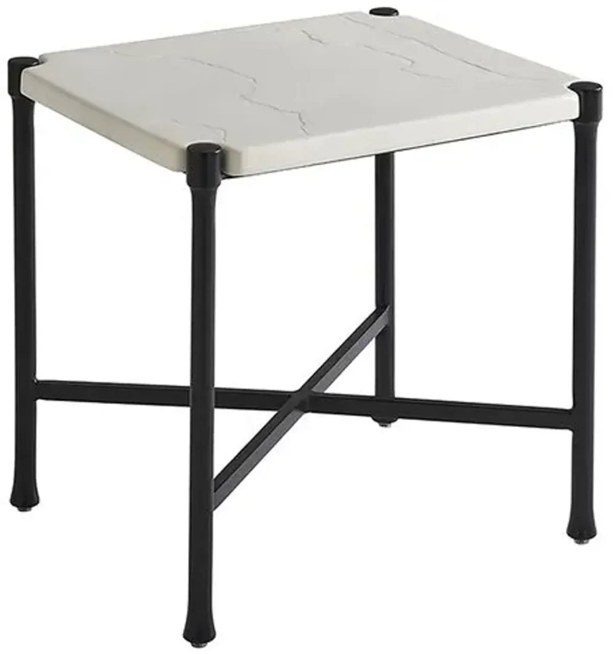 Pavlova Rectangular Outdoor End Table - White/Black - Tommy Bahama