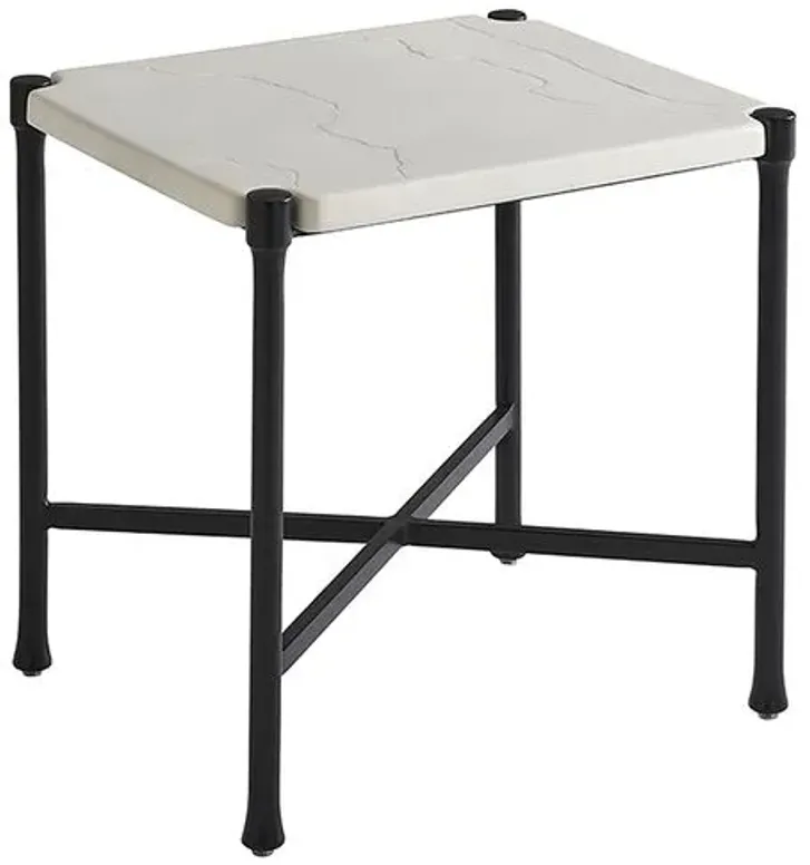 Pavlova Rectangular Outdoor End Table - White/Black - Tommy Bahama