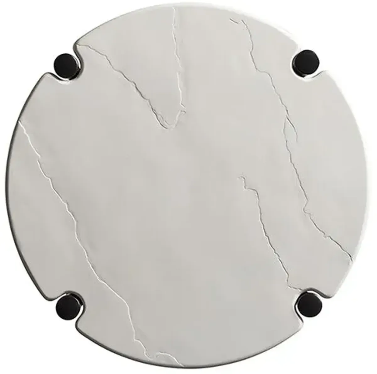 Pavlova Round Outdoor End Table - White/Black - Tommy Bahama