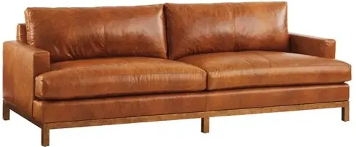 Horizon Leather Sofa - Cognac - Barclay Butera