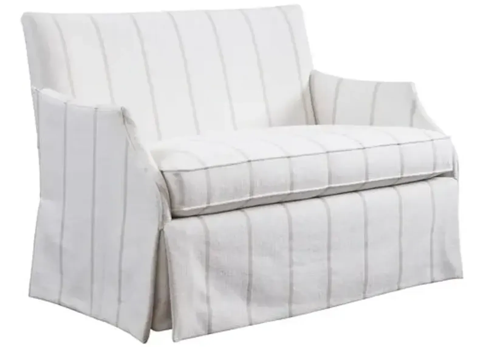 Agate Upholstered Settee - Cream Stripe - Barclay Butera - Ivory