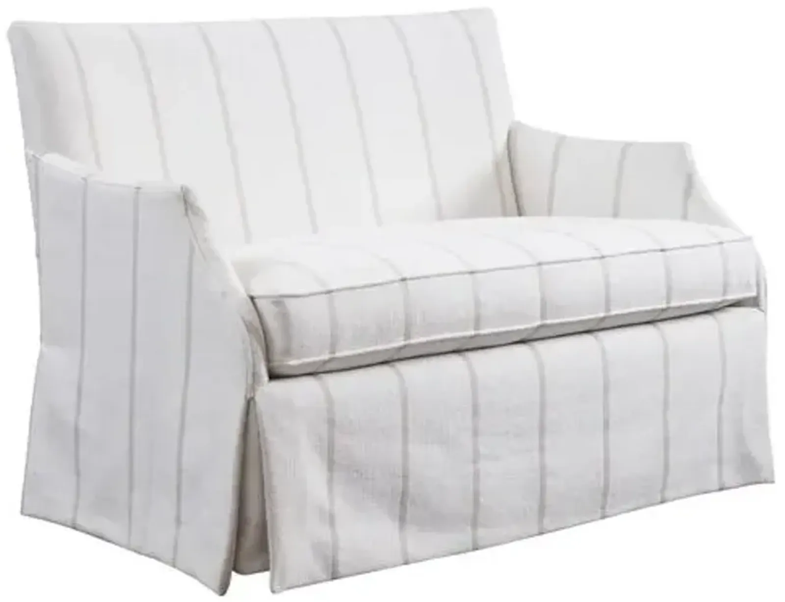 Agate Upholstered Settee - Cream Stripe - Barclay Butera - Ivory