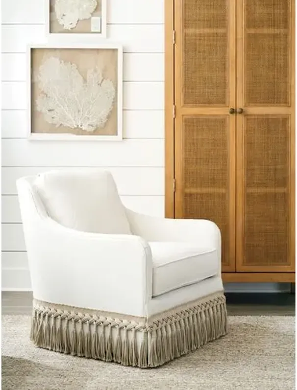 Salt Creek Swivel Chair - Cream - Barclay Butera