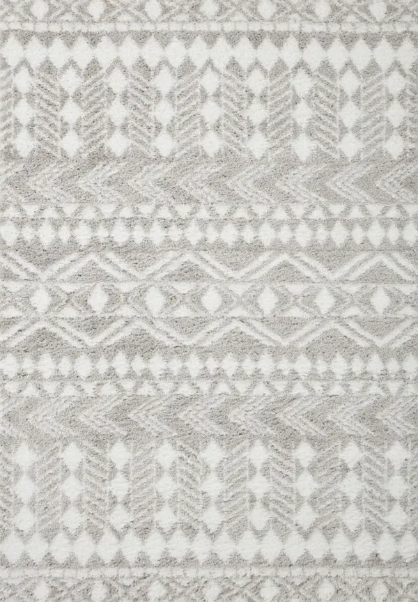 Loloi II Bliss Shag Collection Grey / White Rug